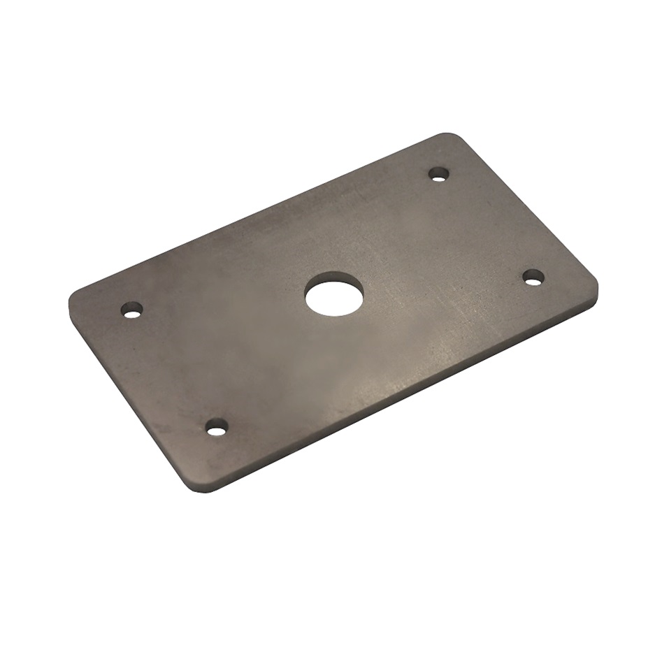 5-1/2 x 3-1/4 x 3/16 metal plate, 5 holes (11/16 middle hole)