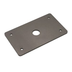 6″ x 3-1/2″ x 3/16″ metal plate, 5 holes (13/16″ middle hole)